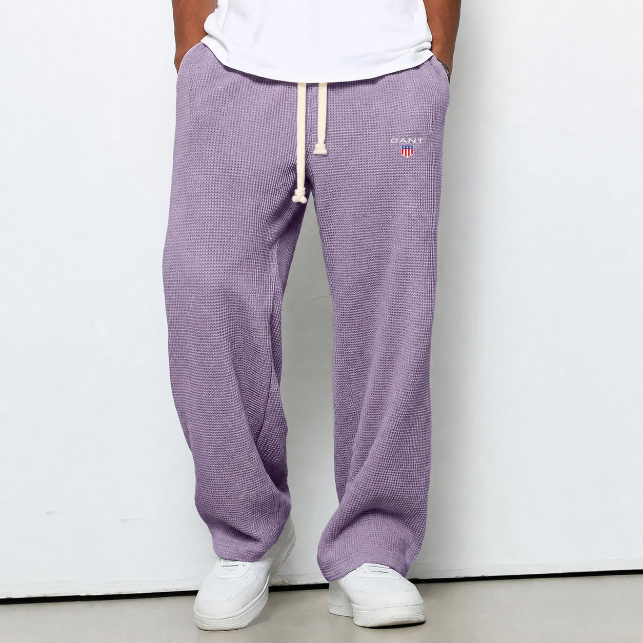 Pantaloni Waffle Knit Relaxed - Viola