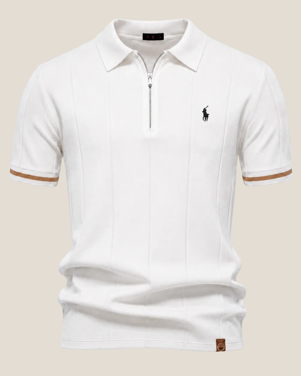 Polo Mezza Zip Taglio Iconico - Bianco