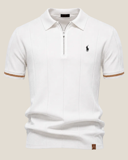 Polo Mezza Zip Taglio Iconico - Bianco
