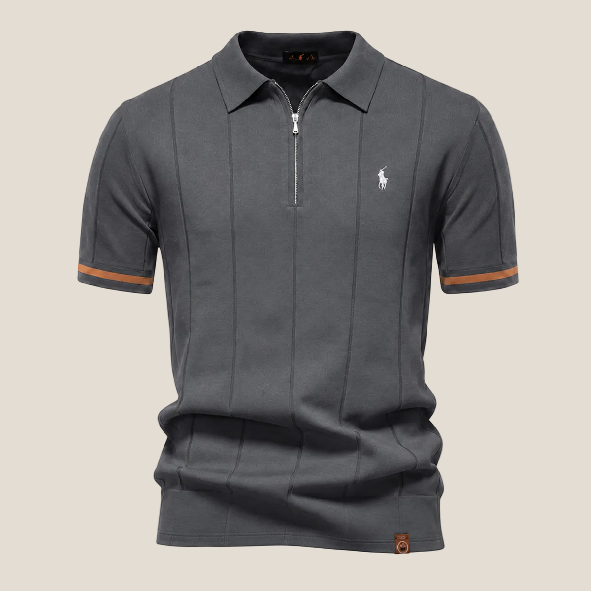 Polo Mezza Zip Taglio Iconico - Grigio scuro