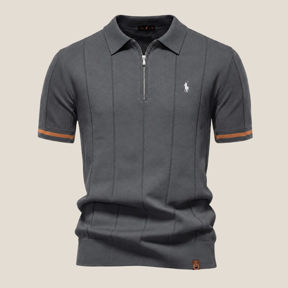 Polo Mezza Zip Taglio Iconico - Grigio scuro