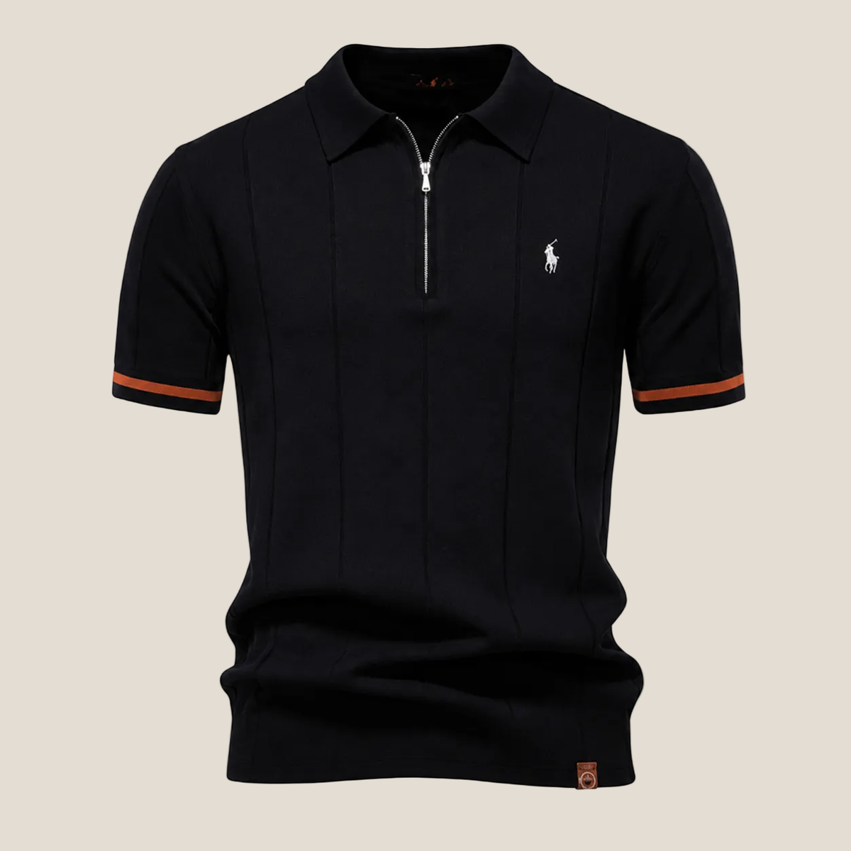 Polo Mezza Zip Taglio Iconico - Nero