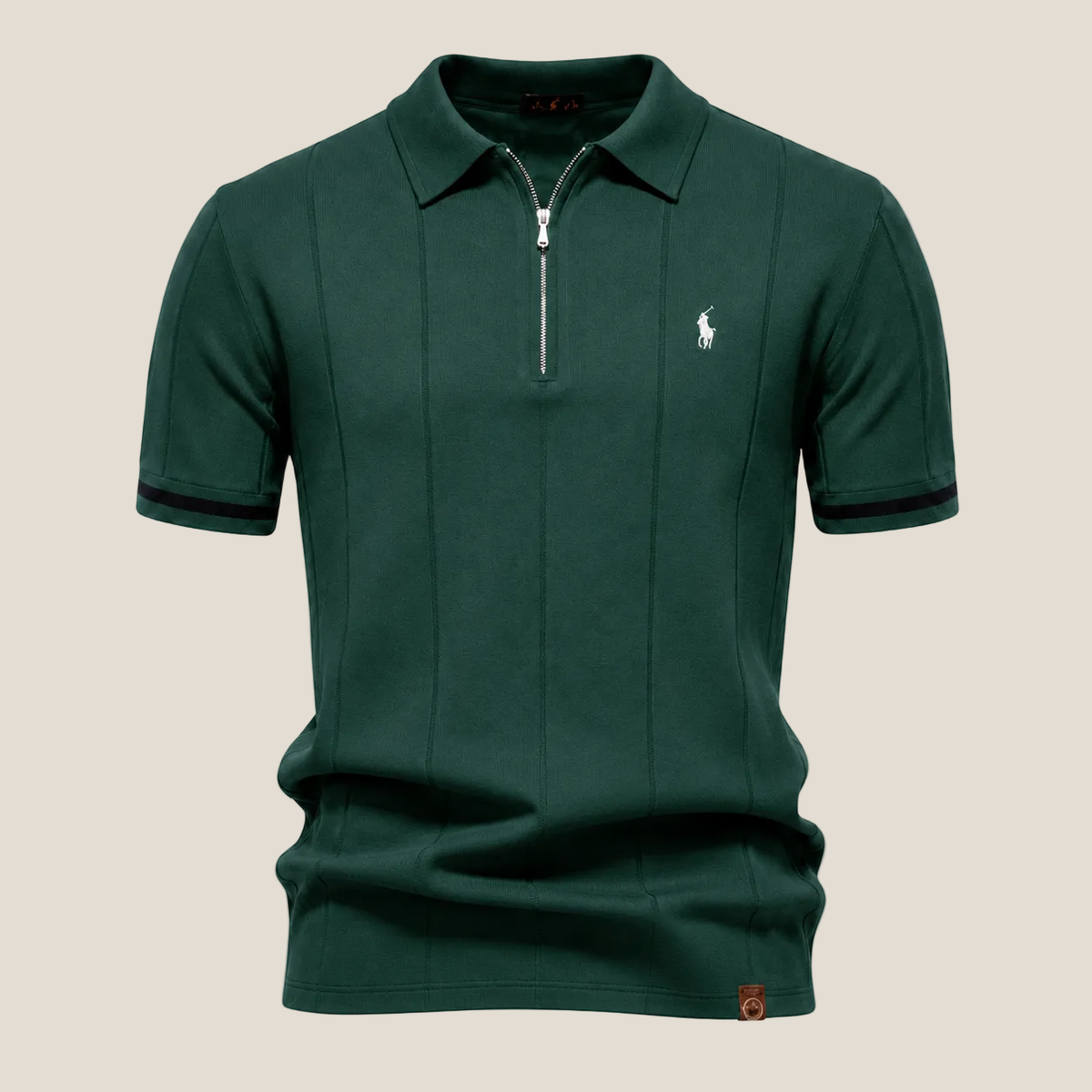 Polo Mezza Zip Taglio Iconico - Verde chiaro