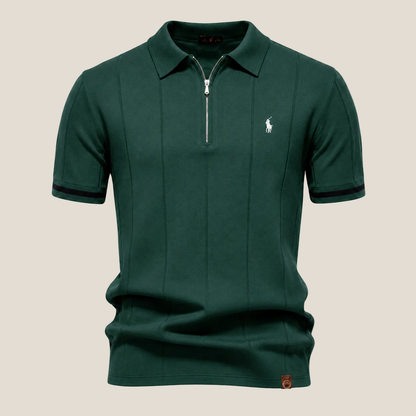 Polo Mezza Zip Taglio Iconico - Verde chiaro