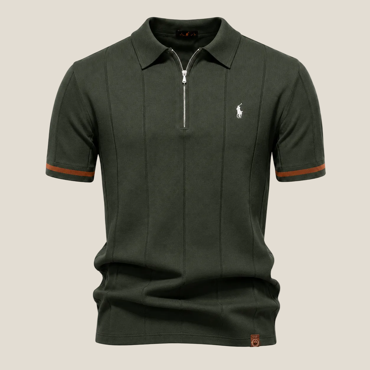 Polo Mezza Zip Taglio Iconico - Verde militare