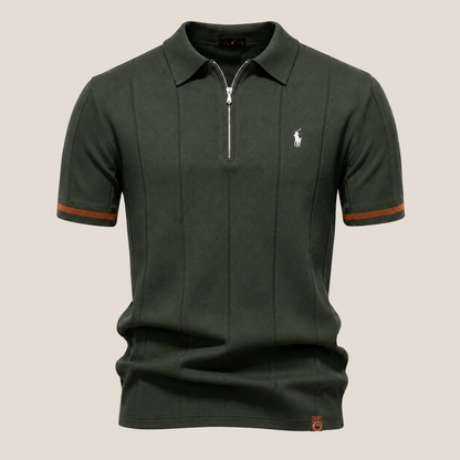 Polo Mezza Zip Taglio Iconico - Verde militare