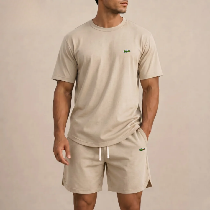 Completo Estivo T-Shirt e Shorts Relax - Beige