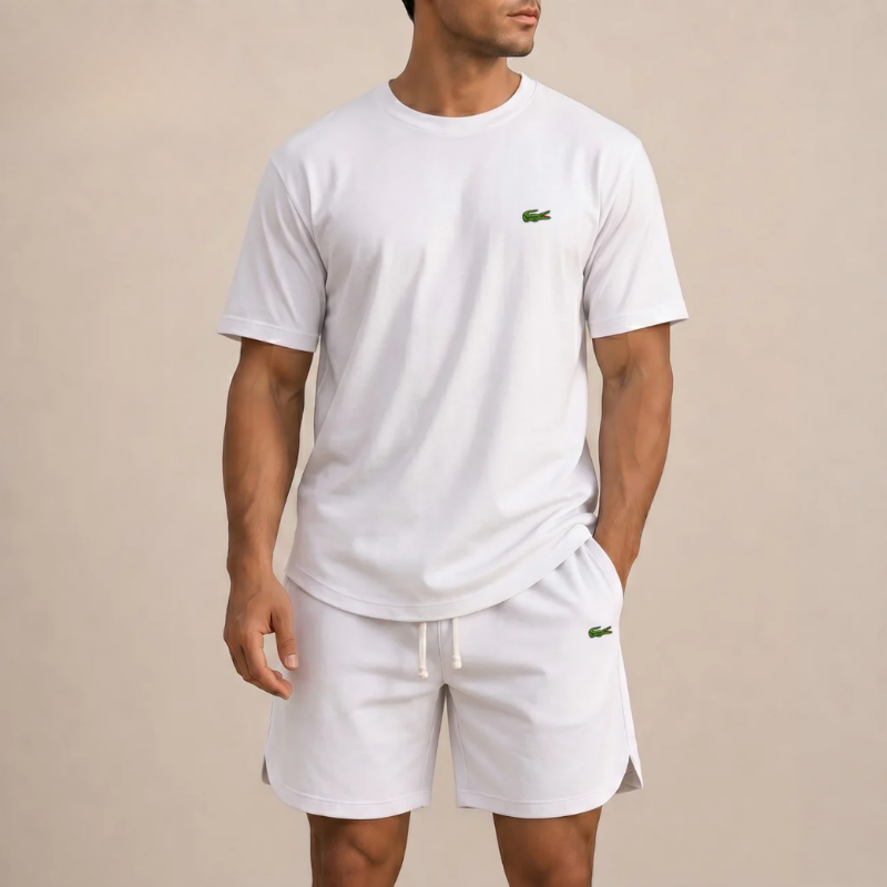Completo Estivo T-Shirt e Shorts Relax - Bianco