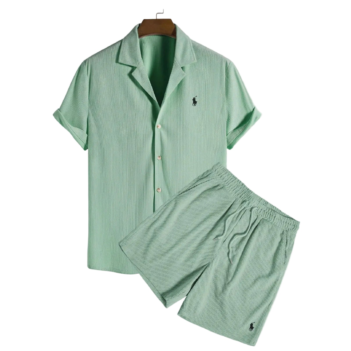 Completo Estivo Camicia e Shorts Testurizzato - Bianco