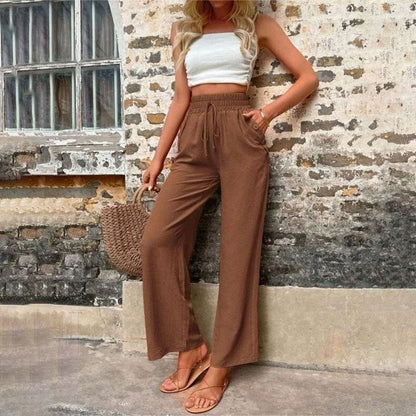 Pantaloni Casual a Colore Unito