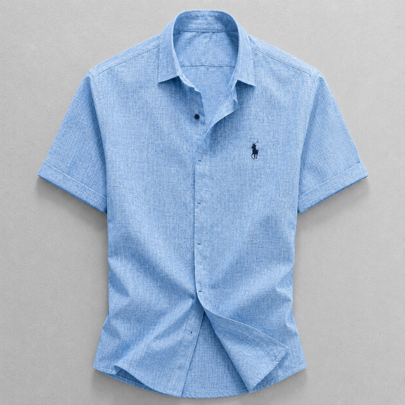 Camicia Oslo in Misto Lino-Cotone - Blu
