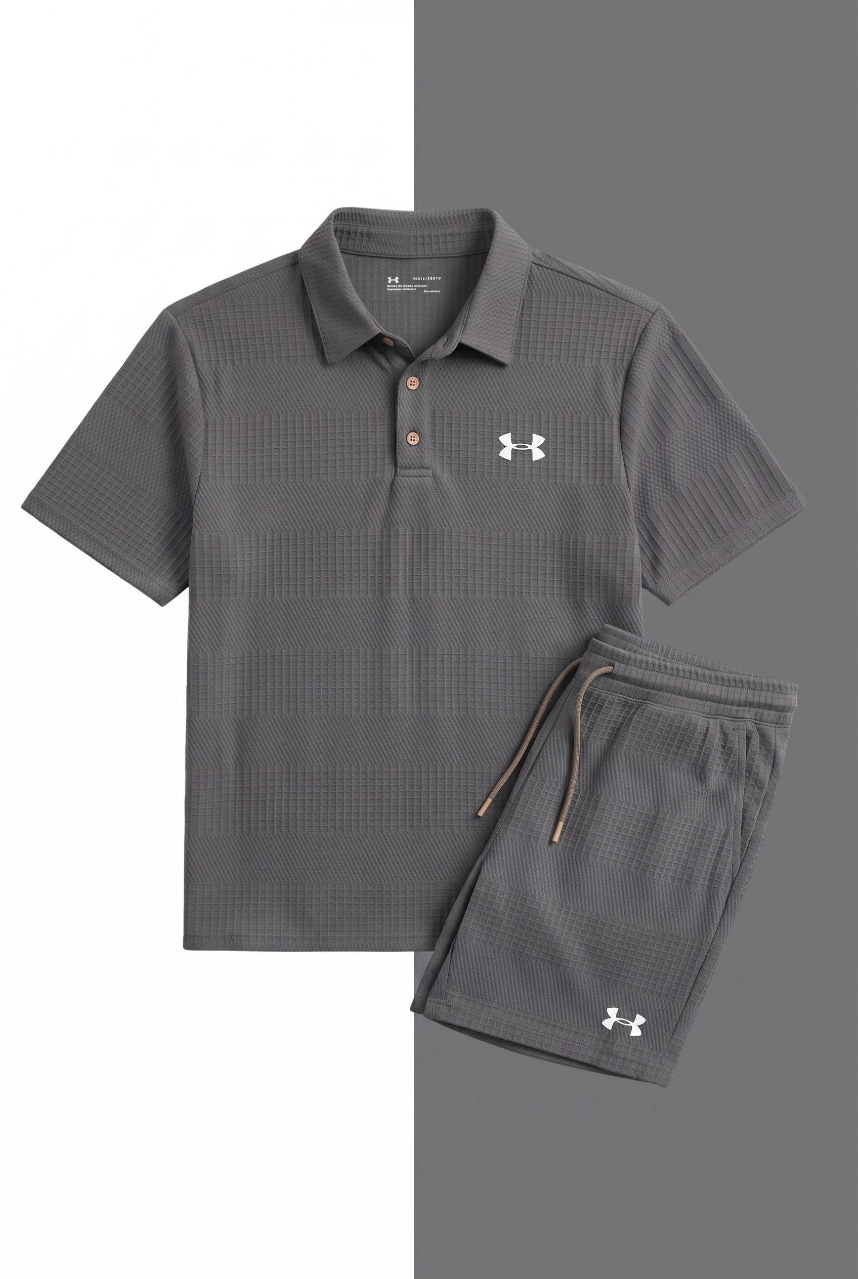 Completo Camicia con Colletto Casual Grigio Scuro
