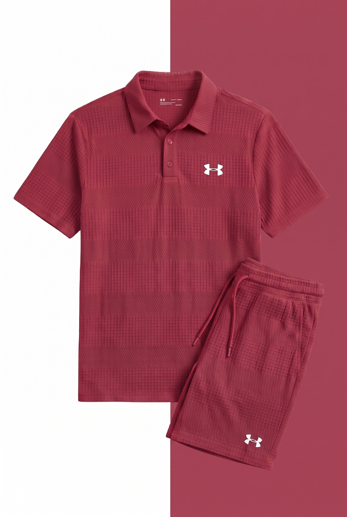 Completo Camicia con Colletto Casual Rosso