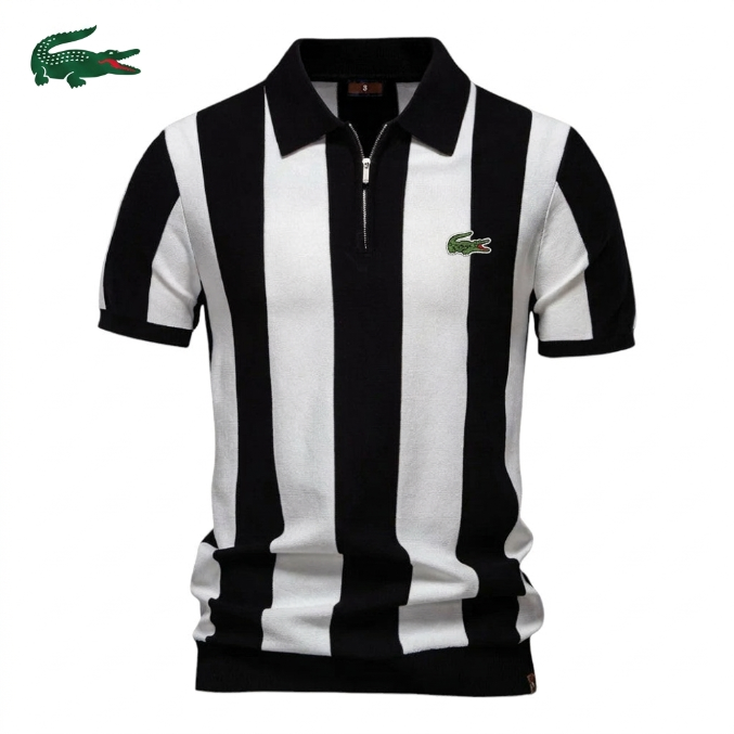 Polo a Righe Vintage Nero