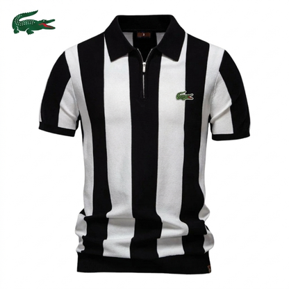 Polo a Righe Vintage Nero
