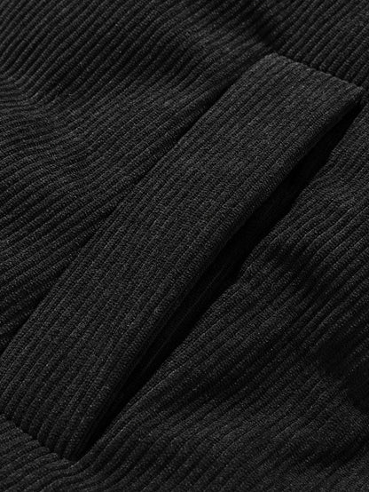 Cappotto Puffer con Cappuccio e Zip in Corduroy 2 in 1