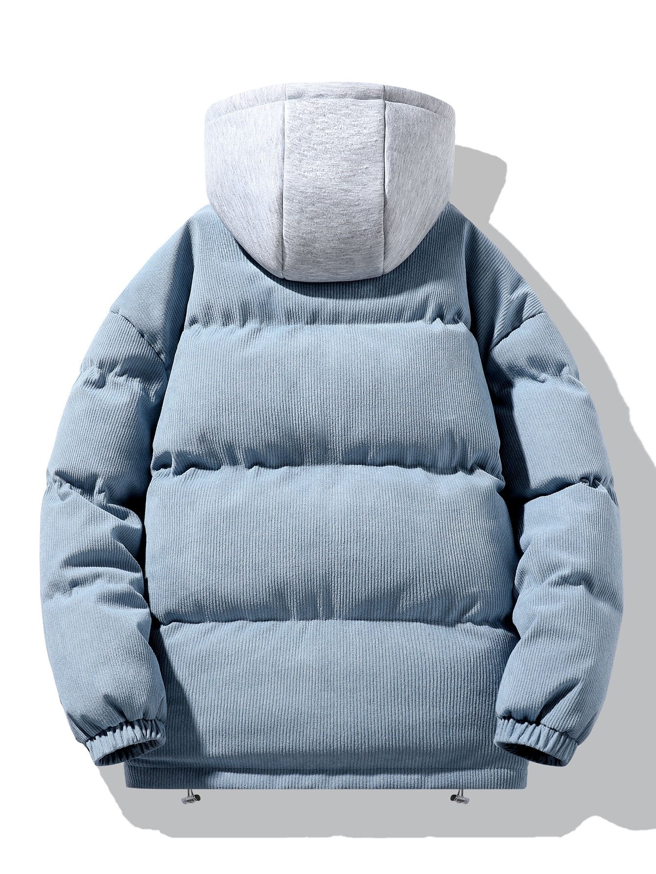 Cappotto Puffer con Cappuccio e Zip in Corduroy 2 in 1