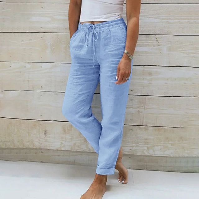 【Cotone e Lino】Pantaloni Casual Dritti
