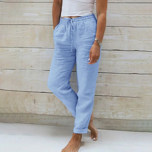 【Cotone e Lino】Pantaloni Casual Dritti